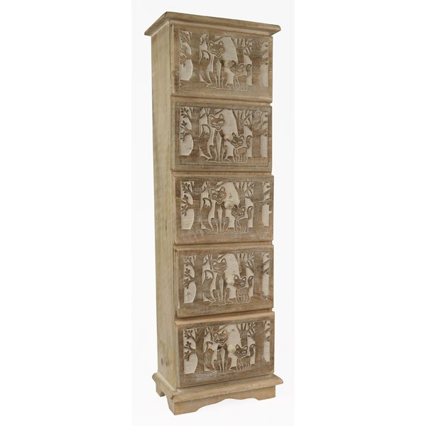 Fox 5 Drawer Cabinet White Finish - Click Image to Close
